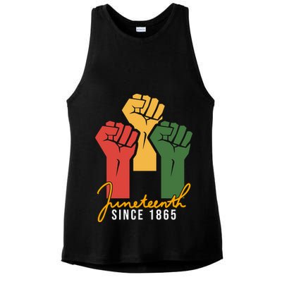 Juneteenth Since 1865 Ladies PosiCharge Tri-Blend Wicking Tank