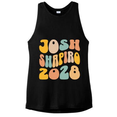 Josh Shaprio 2028 for President Resist Wavy Groovy Election Ladies PosiCharge Tri-Blend Wicking Tank