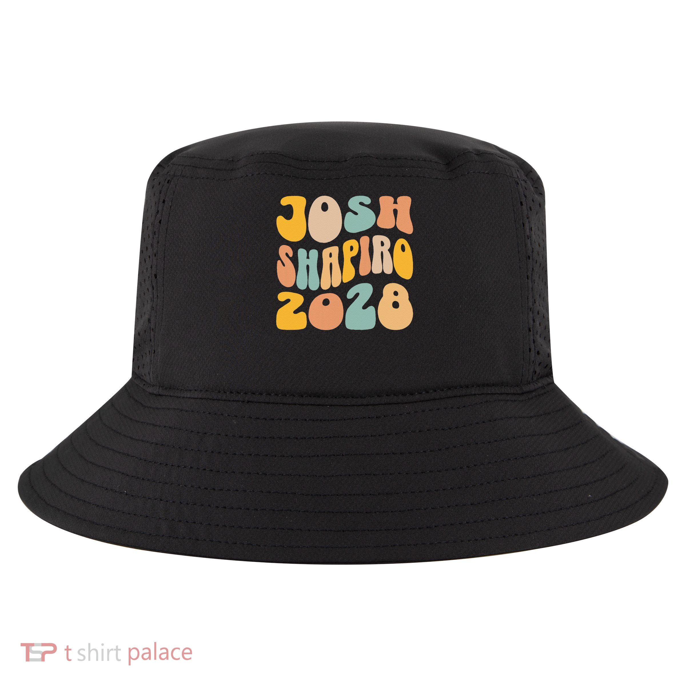 Josh Shaprio 2028 for President Resist Wavy Groovy Election Cool Comfort Performance Bucket Hat