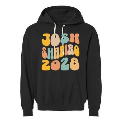 Josh Shaprio 2028 for President Resist Wavy Groovy Election Garment-Dyed Fleece Hoodie