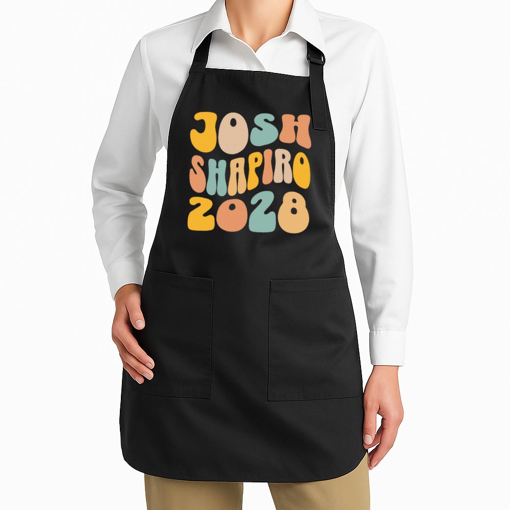 Josh Shaprio 2028 for President Resist Wavy Groovy Election Apron