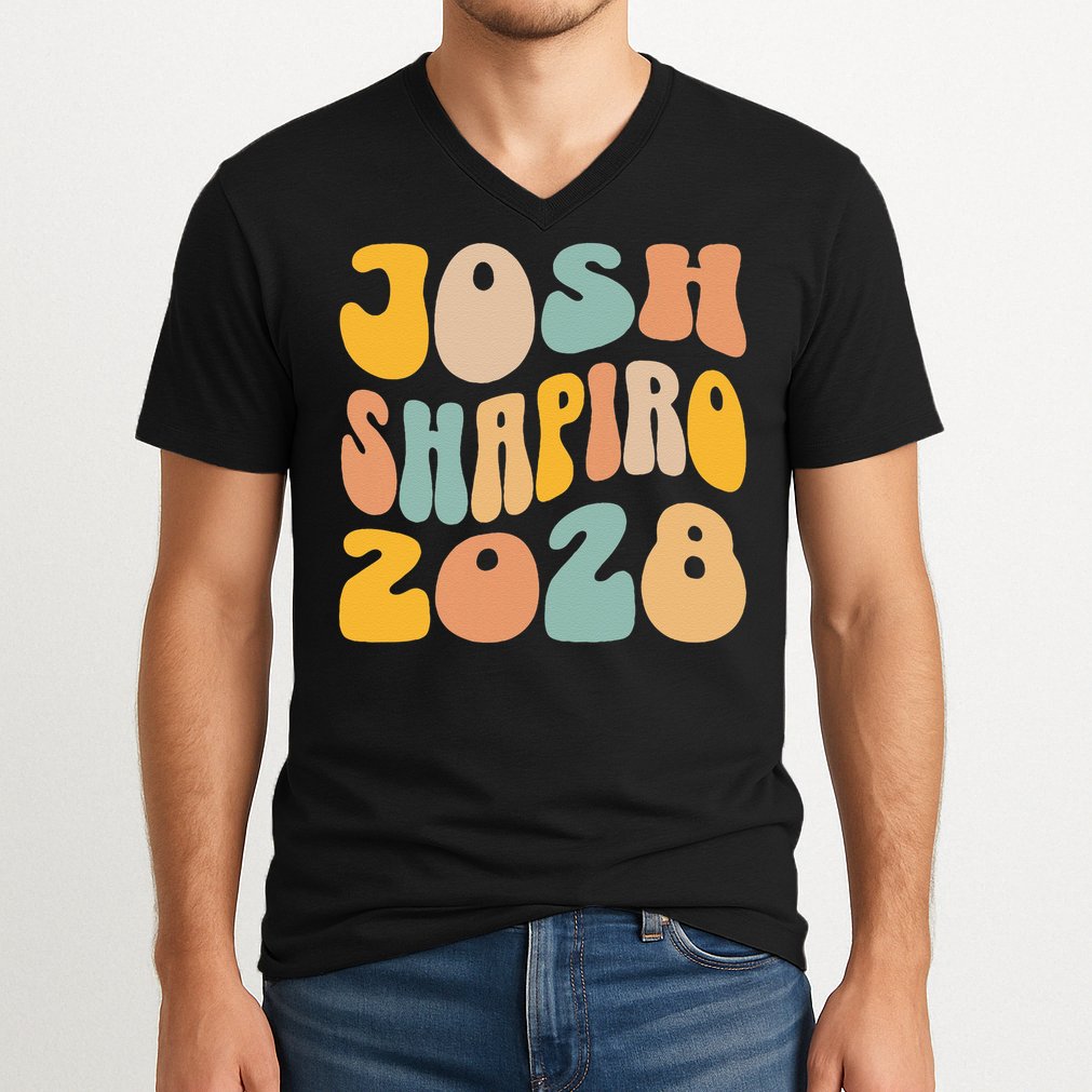 Josh Shaprio 2028 for President Resist Wavy Groovy Election V-Neck T-Shirt