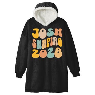 Josh Shaprio 2028 for President Resist Wavy Groovy Election Hooded Wearable Blanket