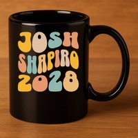 Josh Shaprio 2028 for President Resist Wavy Groovy Election 11oz C Handle Ceramic Mug