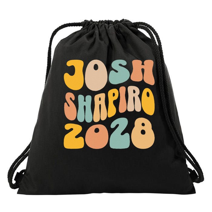 Josh Shaprio 2028 for President Resist Wavy Groovy Election Drawstring Bag