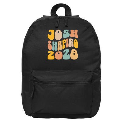 Josh Shaprio 2028 for President Resist Wavy Groovy Election 16 in Basic Backpack