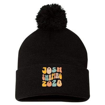 Josh Shaprio 2028 for President Resist Wavy Groovy Election Pom Pom 12in Knit Beanie