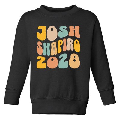 Josh Shaprio 2028 for President Resist Wavy Groovy Election Toddler Sweatshirt