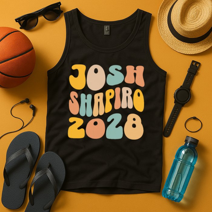 Josh Shaprio 2028 for President Resist Wavy Groovy Election Tank Top