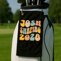 Josh Shaprio 2028 for President Resist Wavy Groovy Election Golf Towel