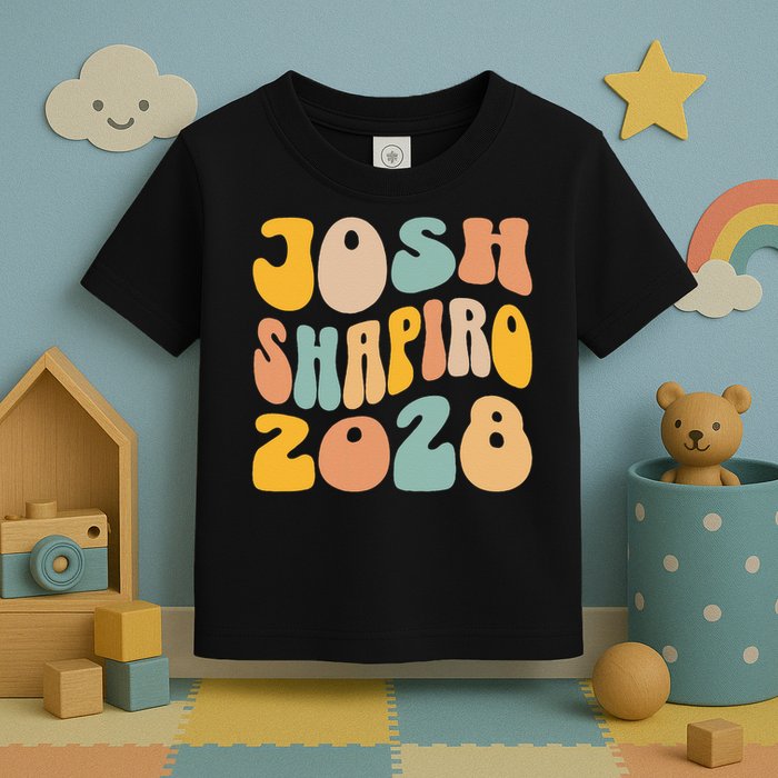 Josh Shaprio 2028 for President Resist Wavy Groovy Election Toddler T-Shirt