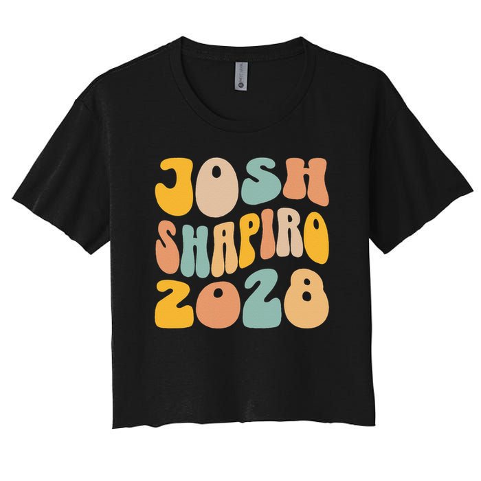 Josh Shaprio 2028 for President Resist Wavy Groovy Election Crop Top