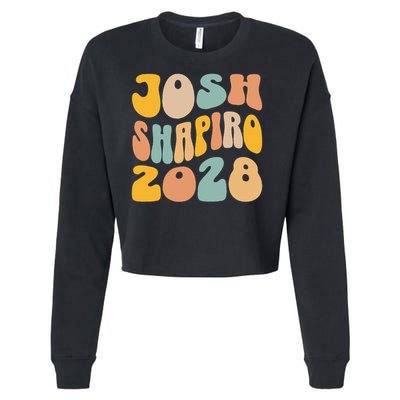 Josh Shaprio 2028 for President Resist Wavy Groovy Election Cropped Pullover Crew