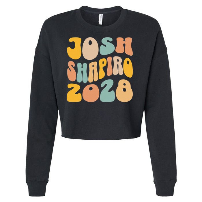 Josh Shaprio 2028 for President Resist Wavy Groovy Election Cropped Pullover Crew