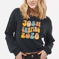 Josh Shaprio 2028 for President Resist Wavy Groovy Election Cropped Pullover Crew
