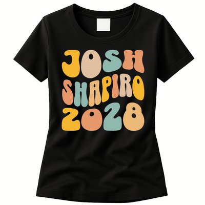 Josh Shaprio 2028 for President Resist Wavy Groovy Election Womens T-Shirt