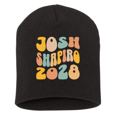 Josh Shaprio 2028 for President Resist Wavy Groovy Election Short Acrylic Beanie