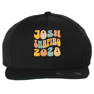 Josh Shaprio 2028 for President Resist Wavy Groovy Election Wool Snapback Cap
