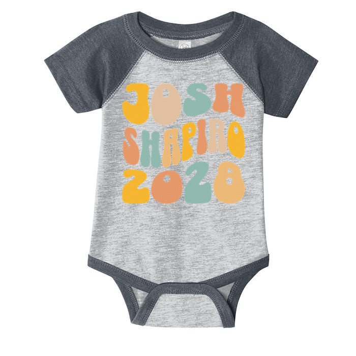 Josh Shaprio 2028 for President Resist Wavy Groovy Election Infant Baby Jersey Bodysuit