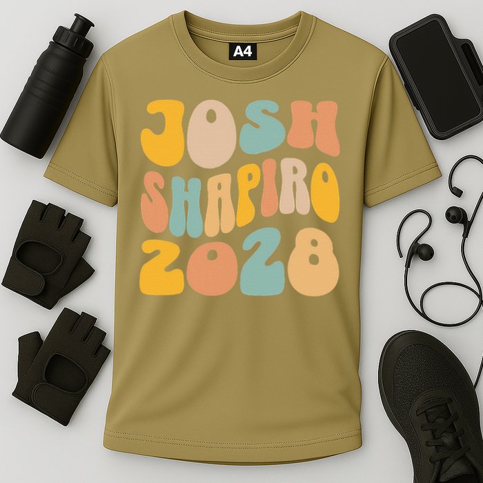 Josh Shaprio 2028 for President Resist Wavy Groovy Election Cooling Performance Crew T-Shirt