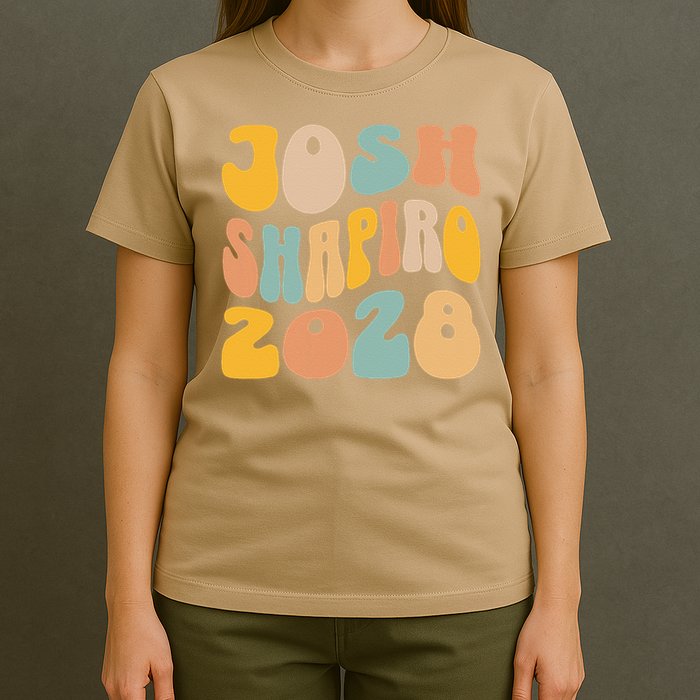 Josh Shaprio 2028 for President Resist Wavy Groovy Election T-Shirt
