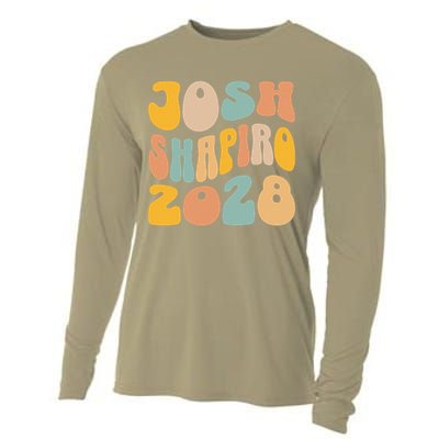 Josh Shaprio 2028 for President Resist Wavy Groovy Election Cooling Performance Long Sleeve Crew