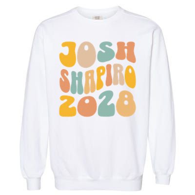 Josh Shaprio 2028 for President Resist Wavy Groovy Election Garment-Dyed Sweatshirt
