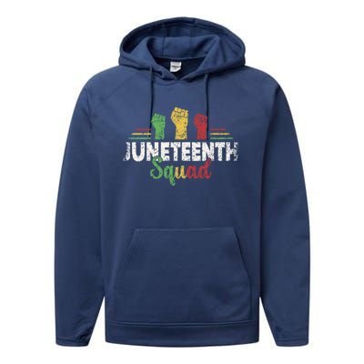 Junenth Squad American Black Africa 1865 Junenth Us Gift Performance Fleece Hoodie