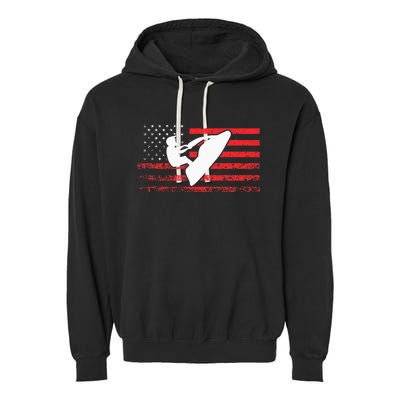 Jet Ski American Flag Funny Jet Skiing Gifts Garment-Dyed Fleece Hoodie