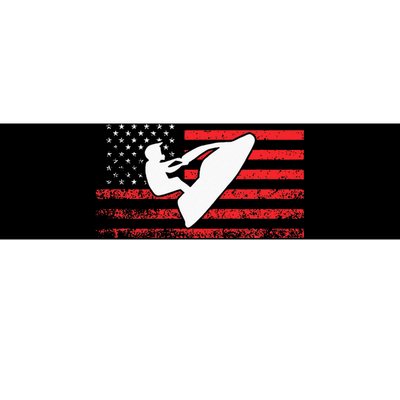 Jet Ski American Flag Funny Jet Skiing Gifts Bumper Sticker