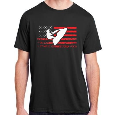 Jet Ski American Flag Funny Jet Skiing Gifts Adult ChromaSoft Performance T-Shirt