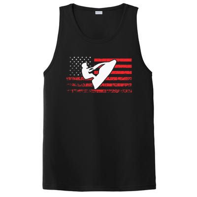 Jet Ski American Flag Funny Jet Skiing Gifts PosiCharge Competitor Tank