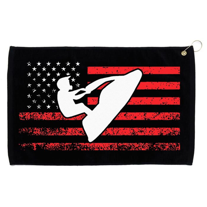 Jet Ski American Flag Funny Jet Skiing Gifts Grommeted Golf Towel