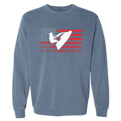 Jet Ski American Flag Funny Jet Skiing Gifts Garment-Dyed Sweatshirt