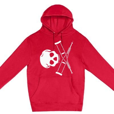 Jackass Skull And Crutches Premium Pullover Hoodie