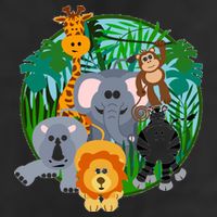 Jungle Safari Animals 7 Panel Mesh Trucker Snapback Hat