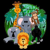 Jungle Safari Animals Drawstring Bag