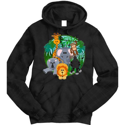 Jungle Safari Animals Tie Dye Hoodie