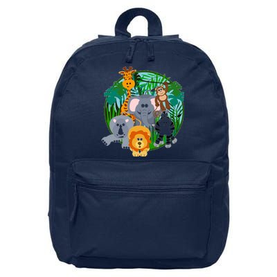 Jungle Safari Animals 16 in Basic Backpack