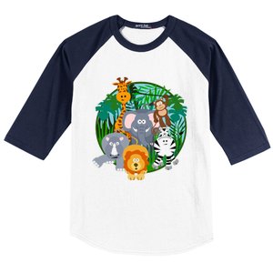 Jungle Safari Animals Baseball Sleeve Shirt