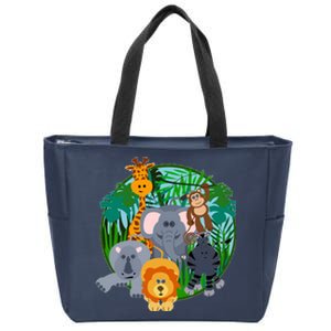 Jungle Safari Animals Zip Tote Bag