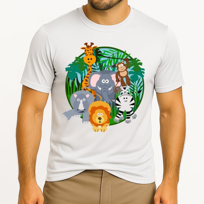 Jungle Safari Animals Cooling Performance Crew T-Shirt