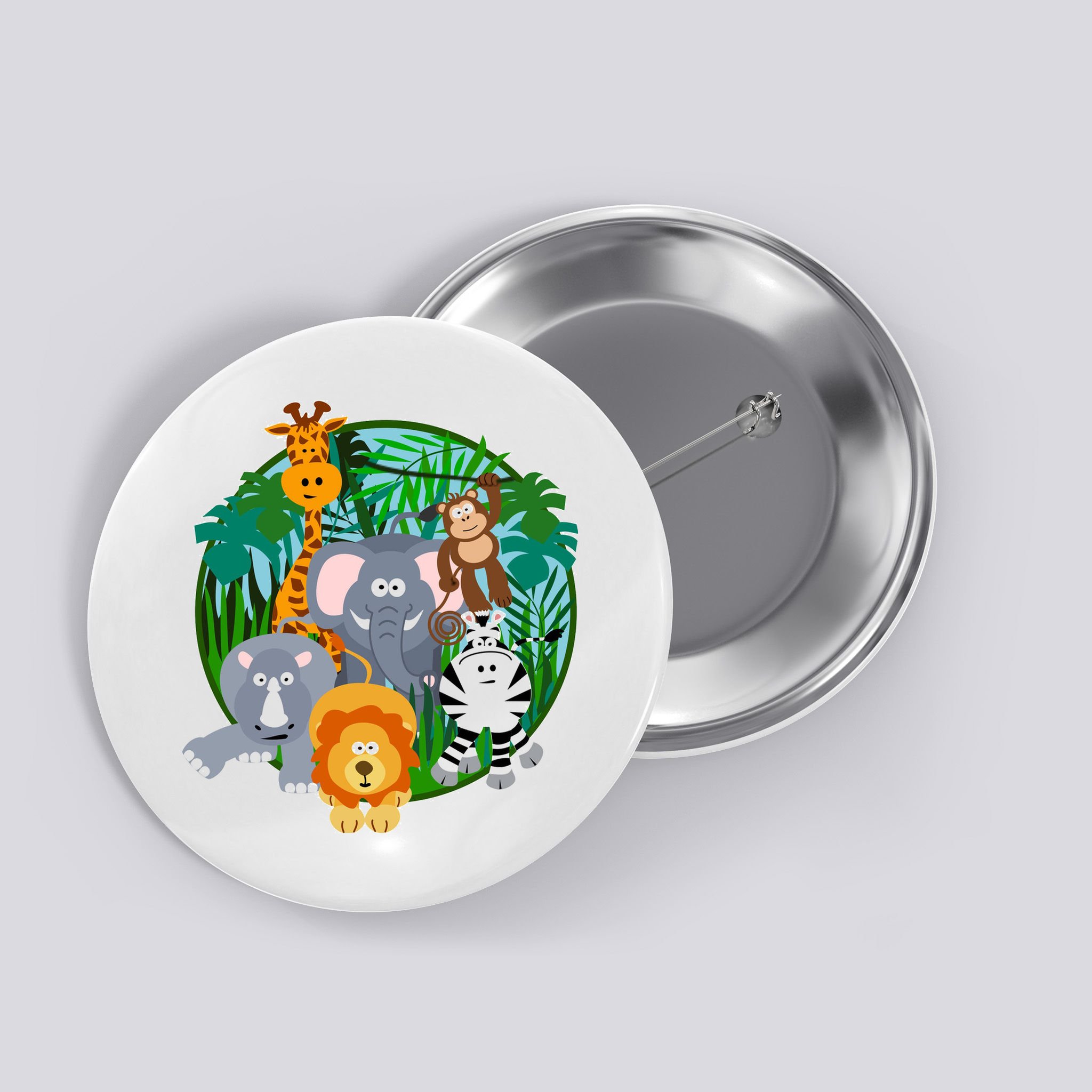 Jungle Safari Animals Button