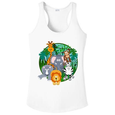 Jungle Safari Animals Ladies PosiCharge Competitor Racerback Tank