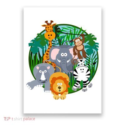 Jungle Safari Animals Poster