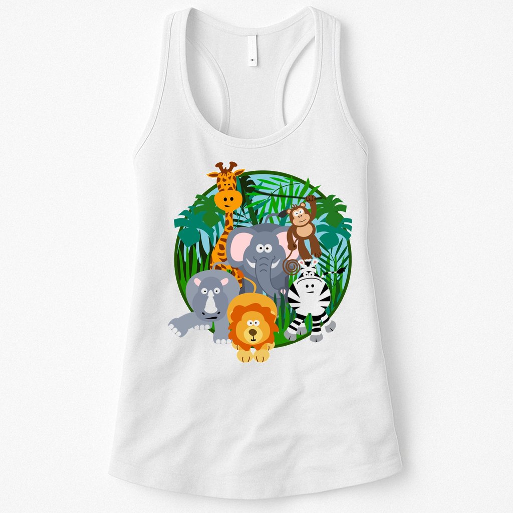 Jungle Safari Animals Womens Tank Top