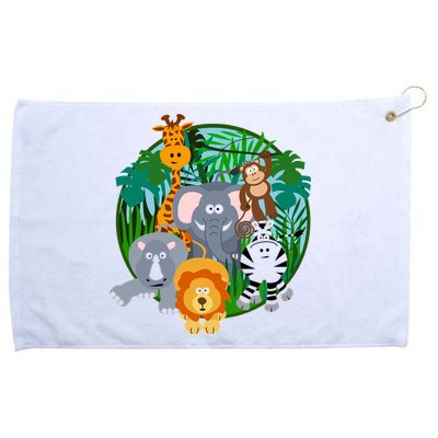 Jungle Safari Animals Grommeted Golf Towel