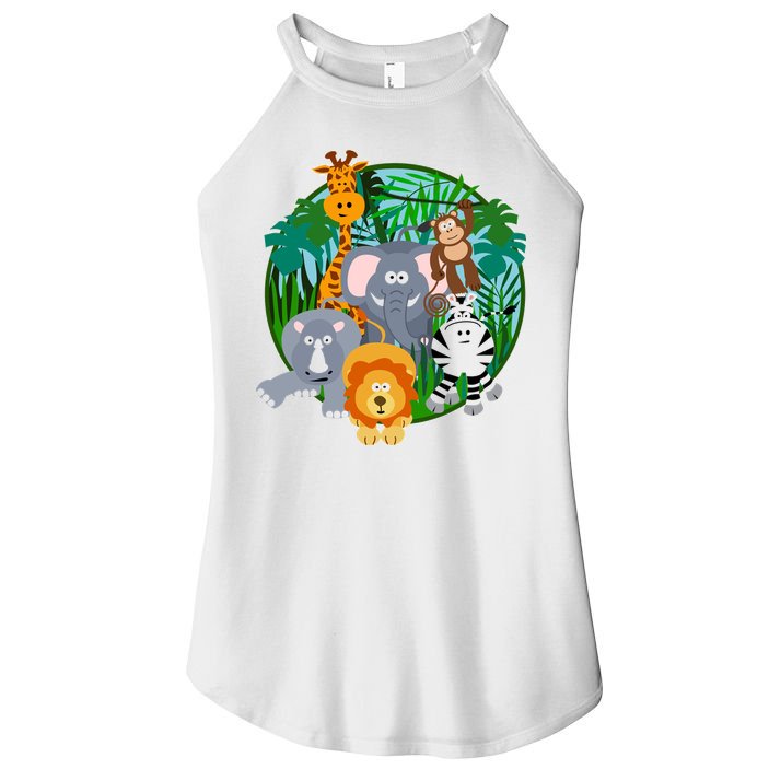 Jungle Safari Animals Women's Perfect Tri Rocker Tank
