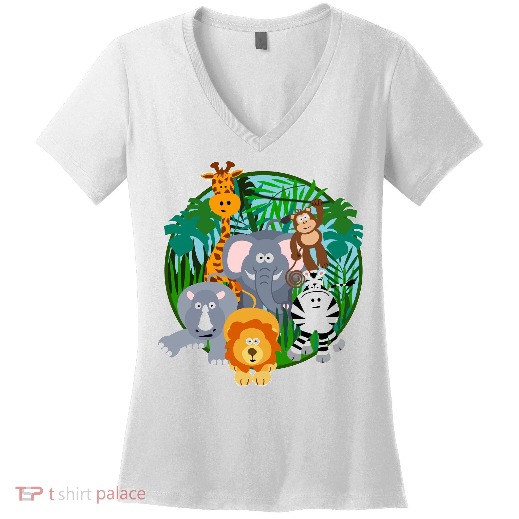 Jungle Safari Animals Women's V-Neck T-Shirt