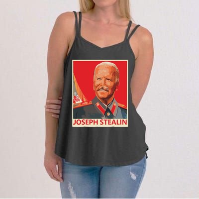 Joseph Stealin Anti Joe Biden Funny Shirts Anti Biden Women's Strappy Tank